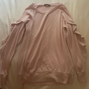 Harlowe & Graham Light Pink Ruffle Sweater